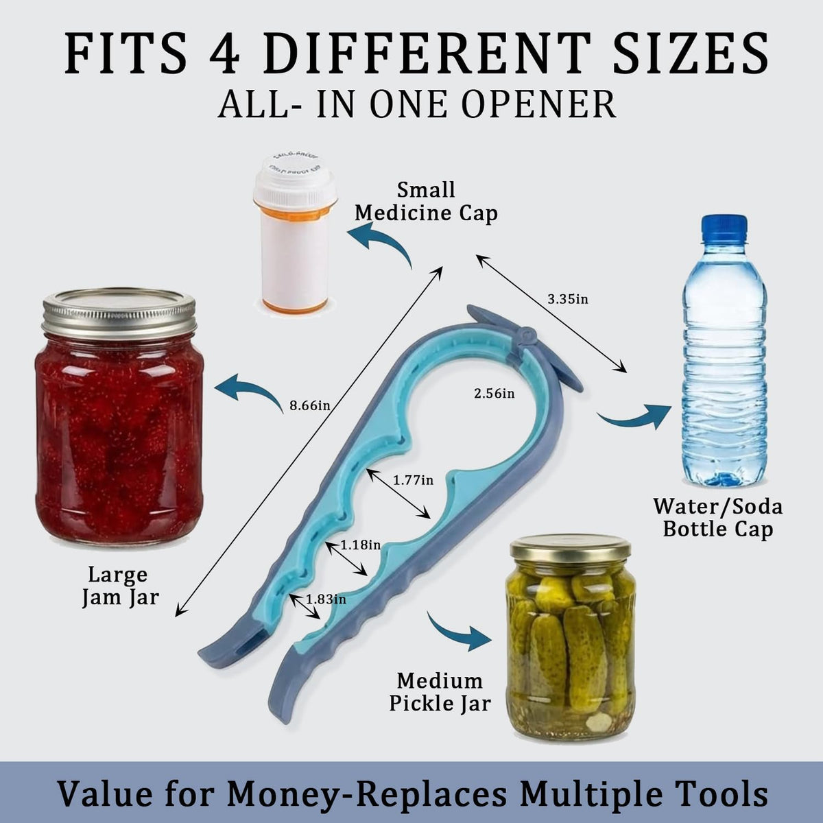 5-in-1 Jar Opener Set for Easy Bottle & Lid Opening