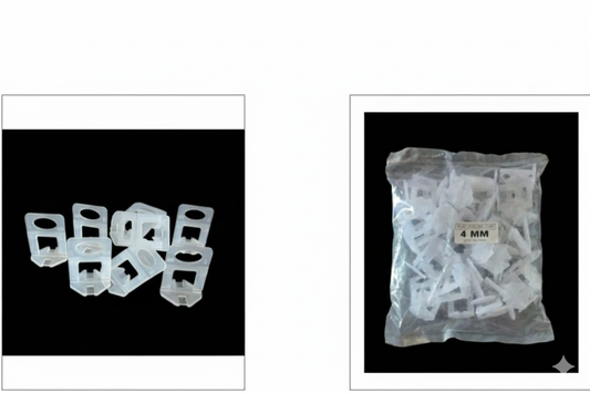 4mm Tile Spacers – White Plastic Clips (Pack of 100)