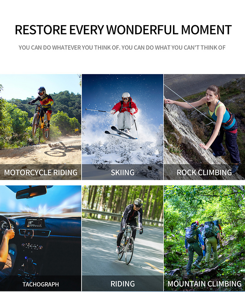 Action Camera 4K60FPS Waterproof Sport Drive recorder Helmet Camera
