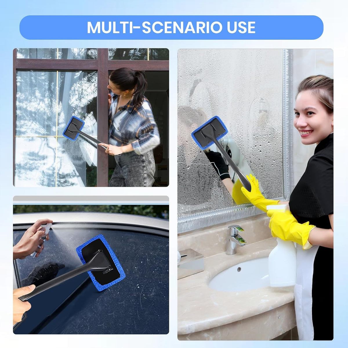 6PCS Windshield Cleaning Tool & Car Window Cleaner