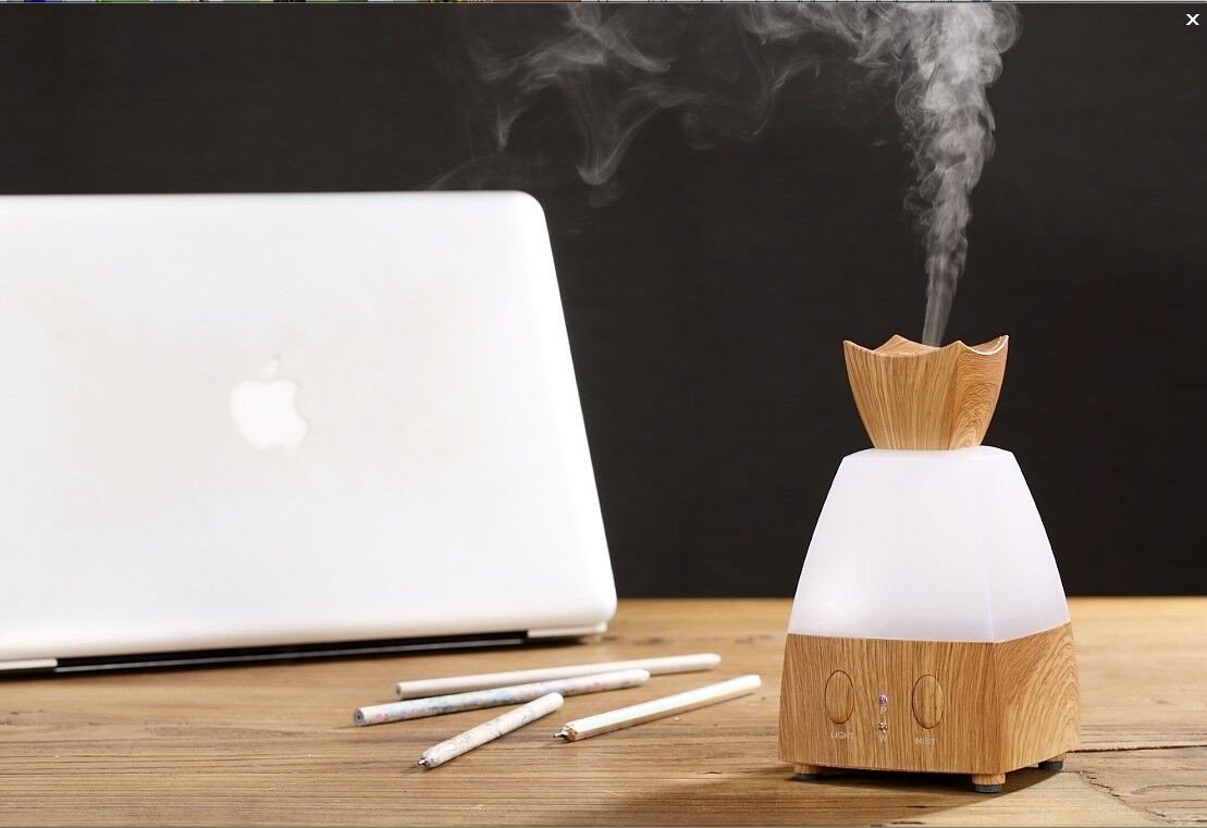 Perfume Bottle Wooden LED Aroma & Humidifier by