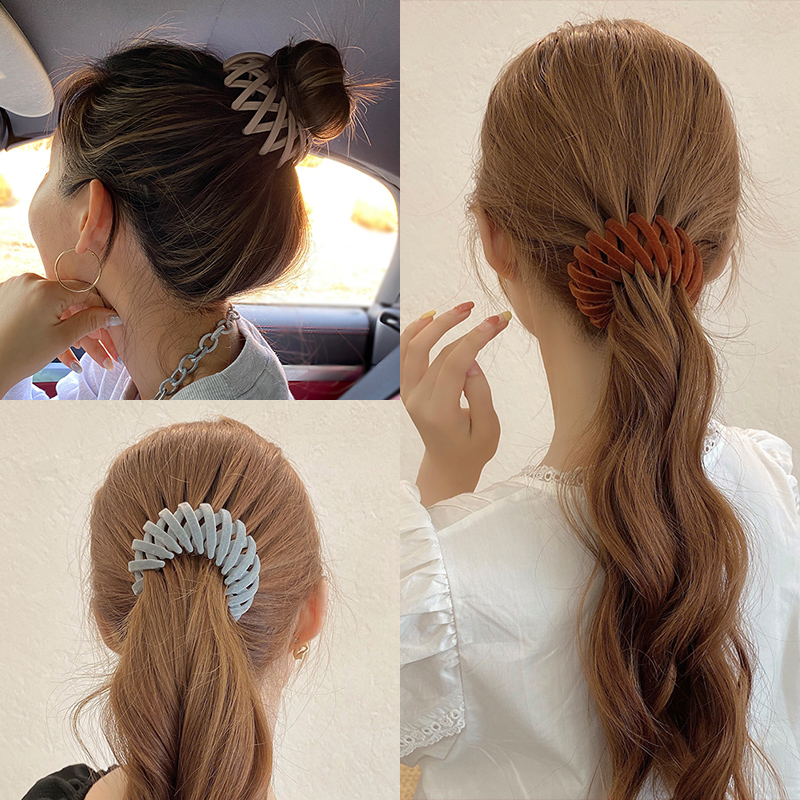 Fashion Women Bun Hair Claw Horsetail Buckle Bird Nest Hair Clip