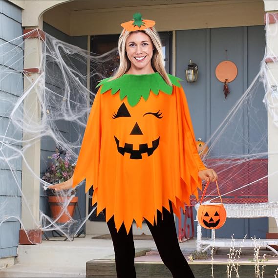 3 PCS Pumpkin Costume for Women,Halloween Costumes for Women Adult