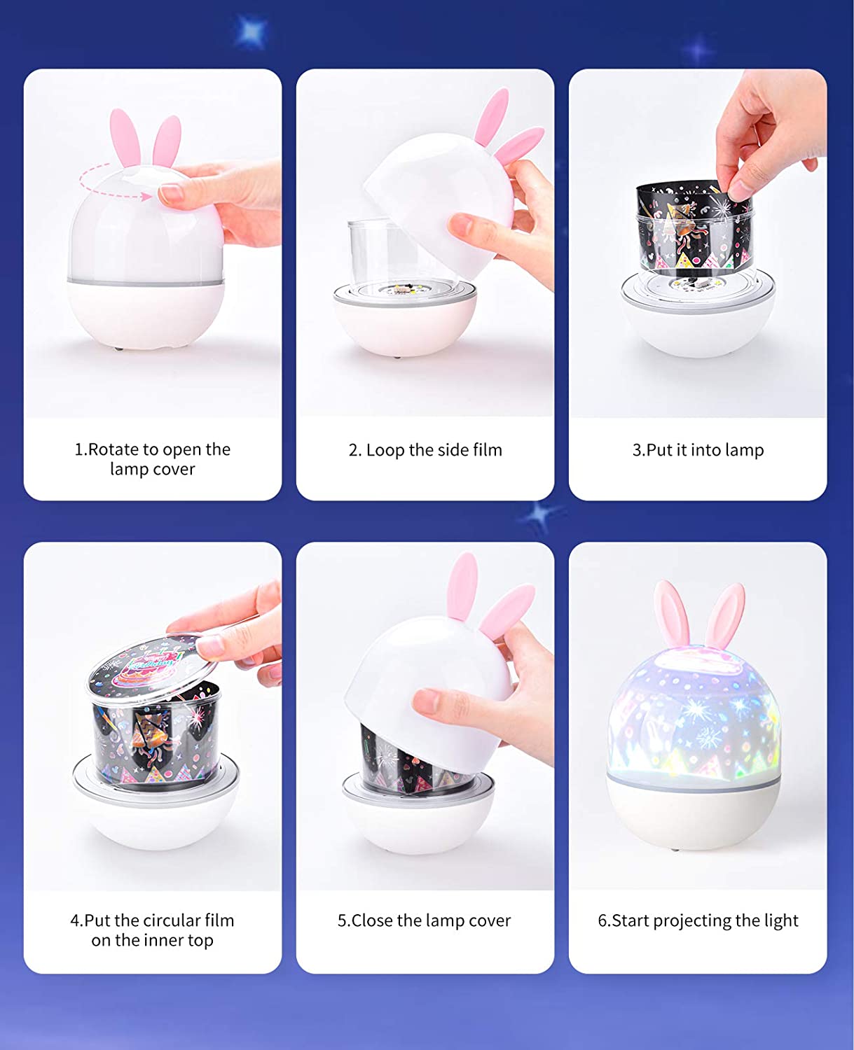 Night Light Projecter with Bluetooth Music Player