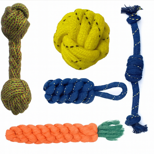 Dumbbell Ball Carrot Toffee Rope Chew Toy for Dogs