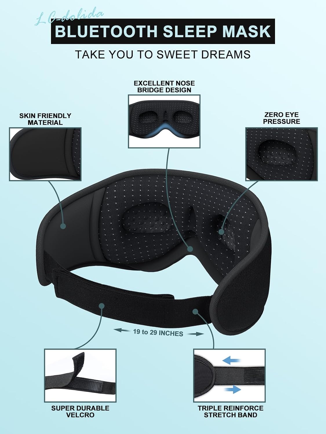 3-in-1 Bluetooth Sleep Mask with Wireless Headphones