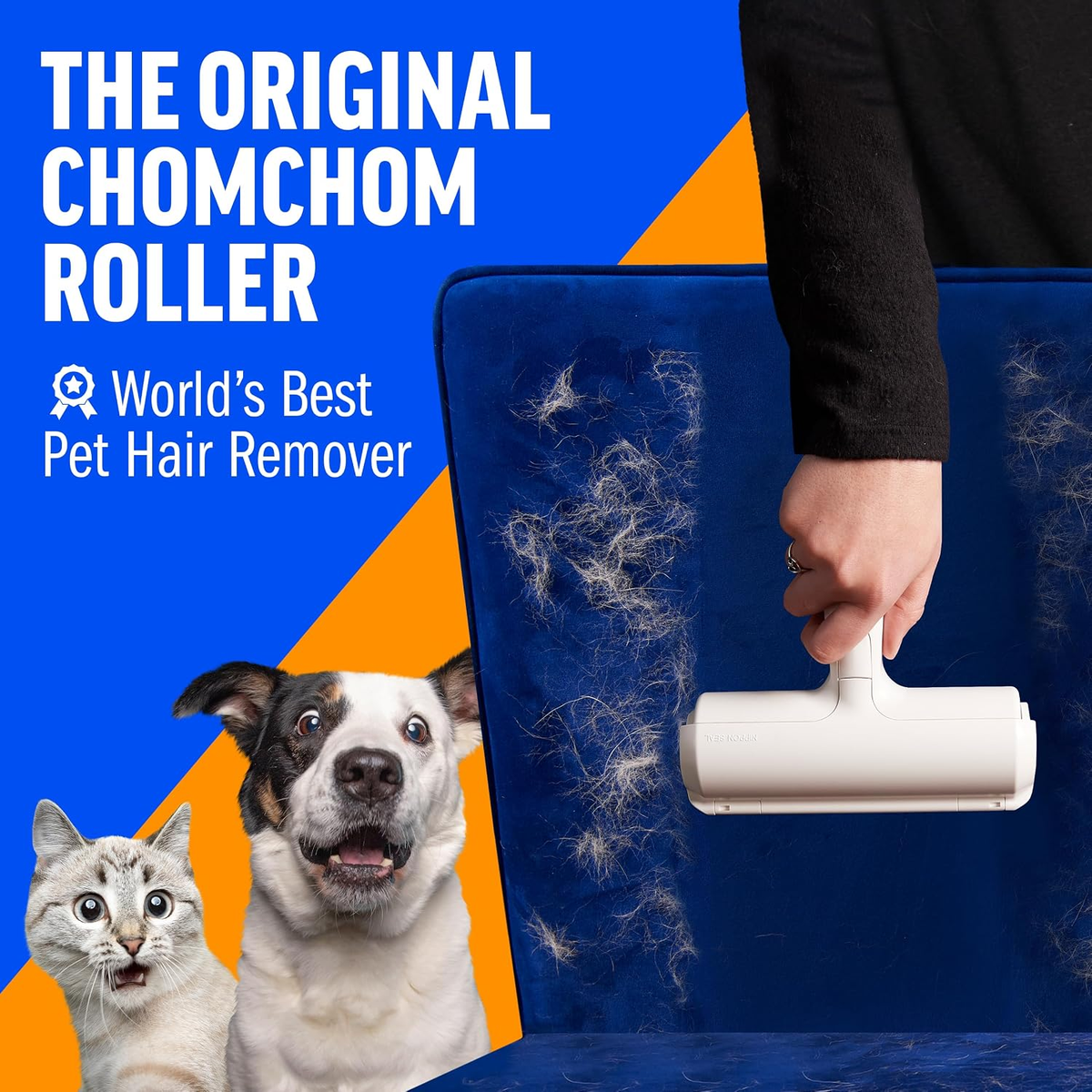 Reusable Pet Hair Remover Roller for Dogs & Cats, Furniture & Carpet
