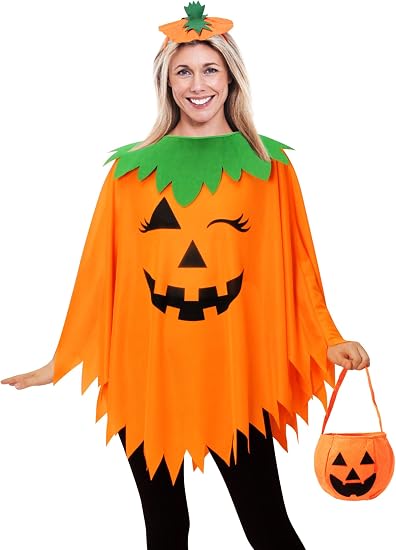 3 PCS Pumpkin Costume for Women,Halloween Costumes for Women Adult