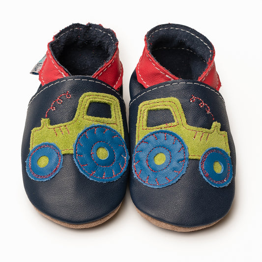 Leather Baby Shoes - Tractor Navy - Inch Blue