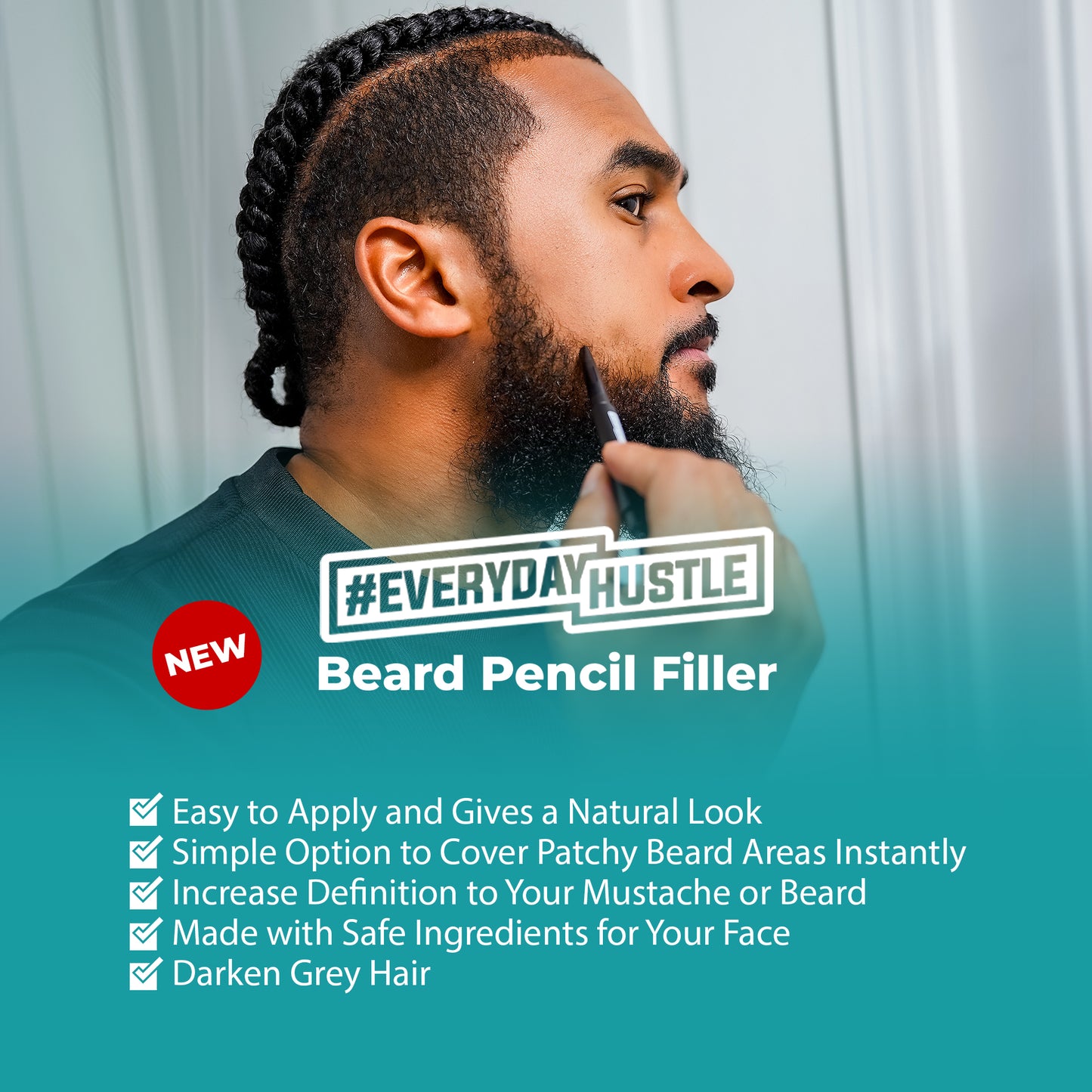 #EverydayHustle Premium Beard Pencil Filler (Black)