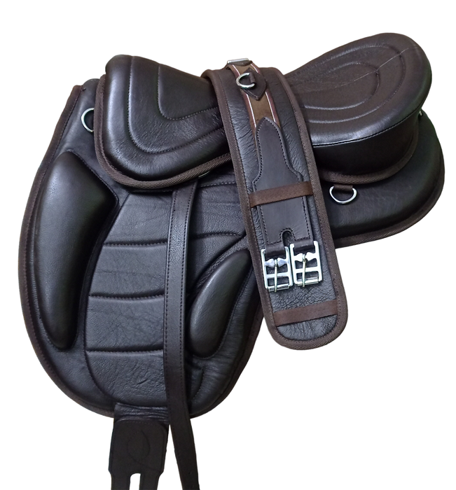 Brown Leather Softy Treeless Horse Saddle Size 13" to 18"