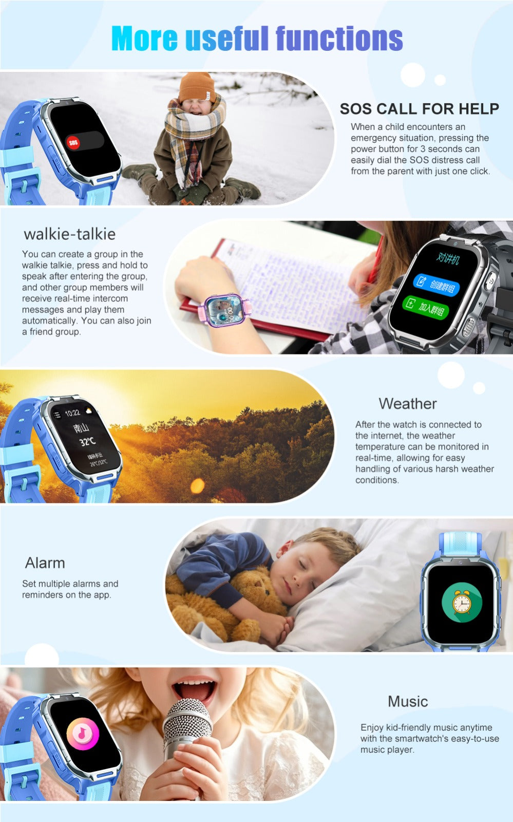 4G Kids Smart Watch GPS wifi Camera Smartwatch Tracker Boys Girls