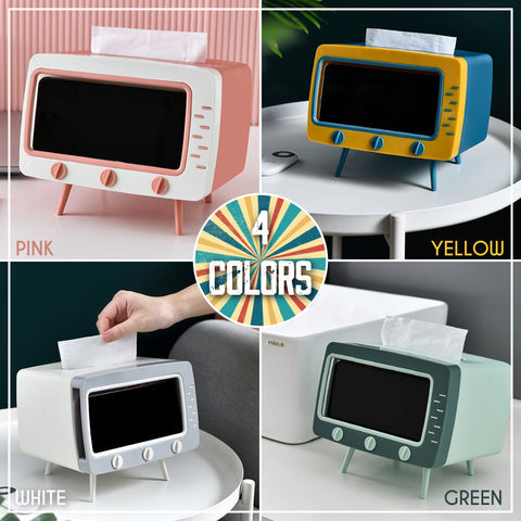 Household Tissue Storage Box Mobile Phone Stand Holder TV Tissue Box