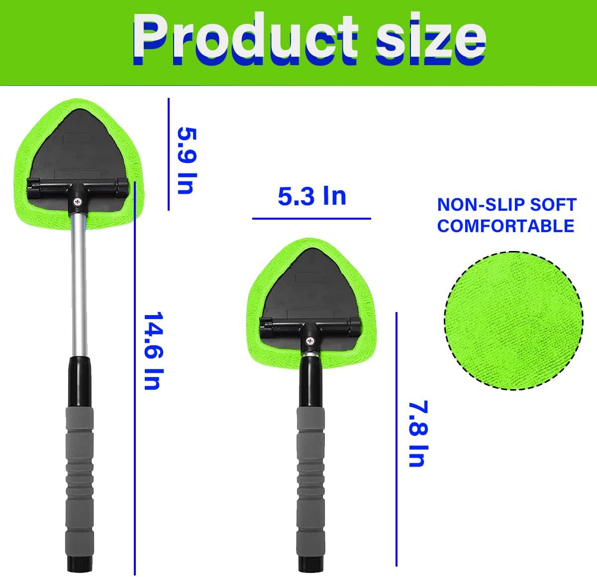 Extendable Car Windshield Cleaner – 4 Reusable Microfiber Pads