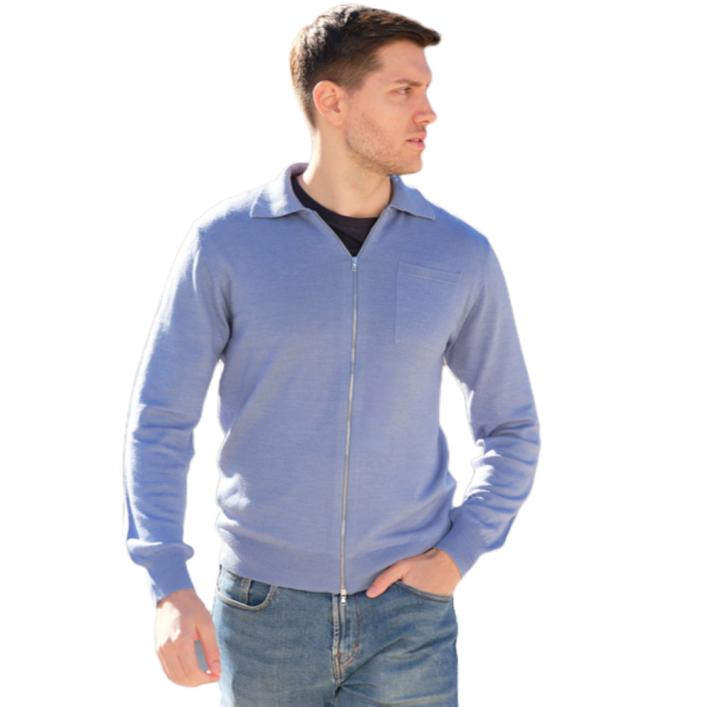 Giacca Uomo misto Cashmere Lana e Seta Zip shooting