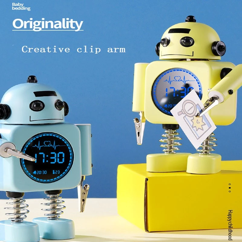 Robot Smart Digital Alarm Clock Temperature Display For Gifts