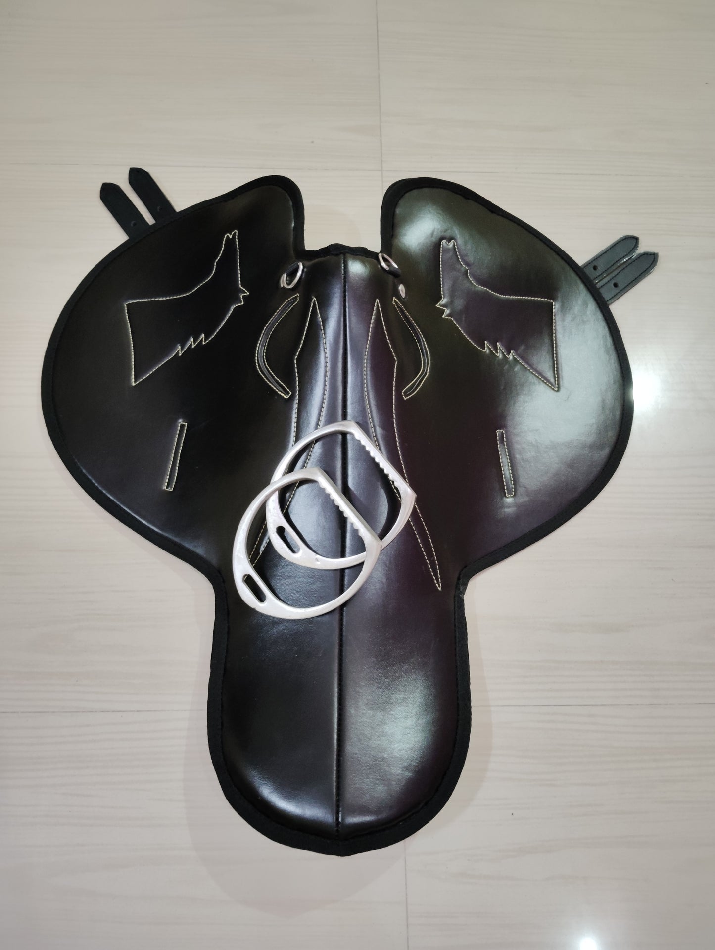 Synthetic Racing Exersize Horse Saddle Black Size 15" to 18"