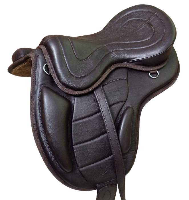 Brown Leather Softy Treeless Horse Saddle Size 13" to 18"