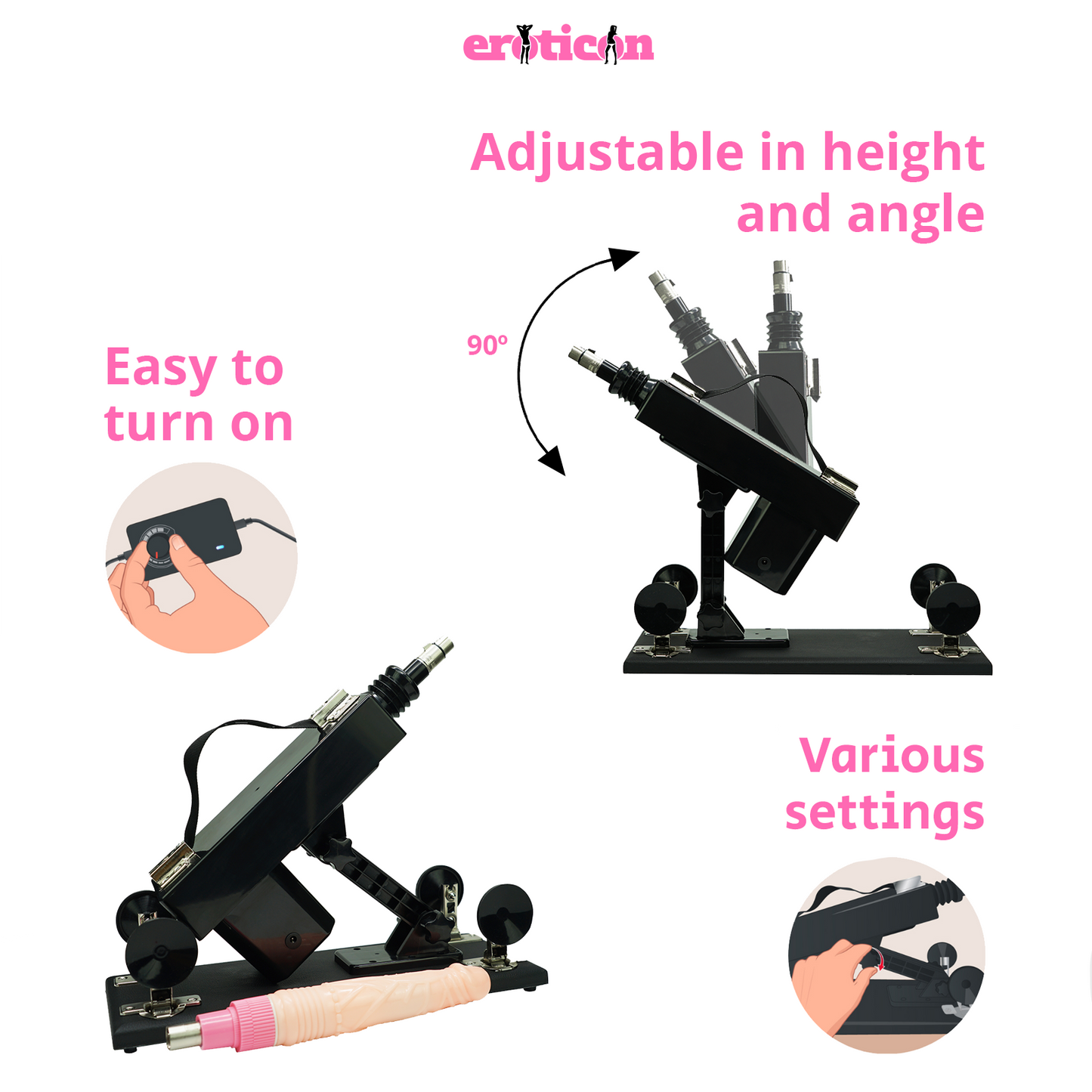 Khalifa Sex machine by Eroticon with 8 attachments