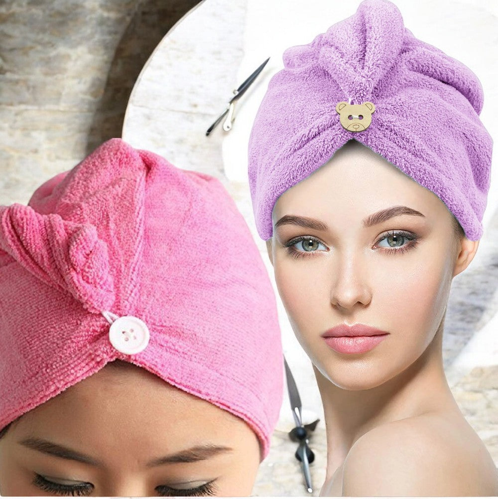 Pack of 3 Pcs Hair Towel Wrap Turban Microfiber