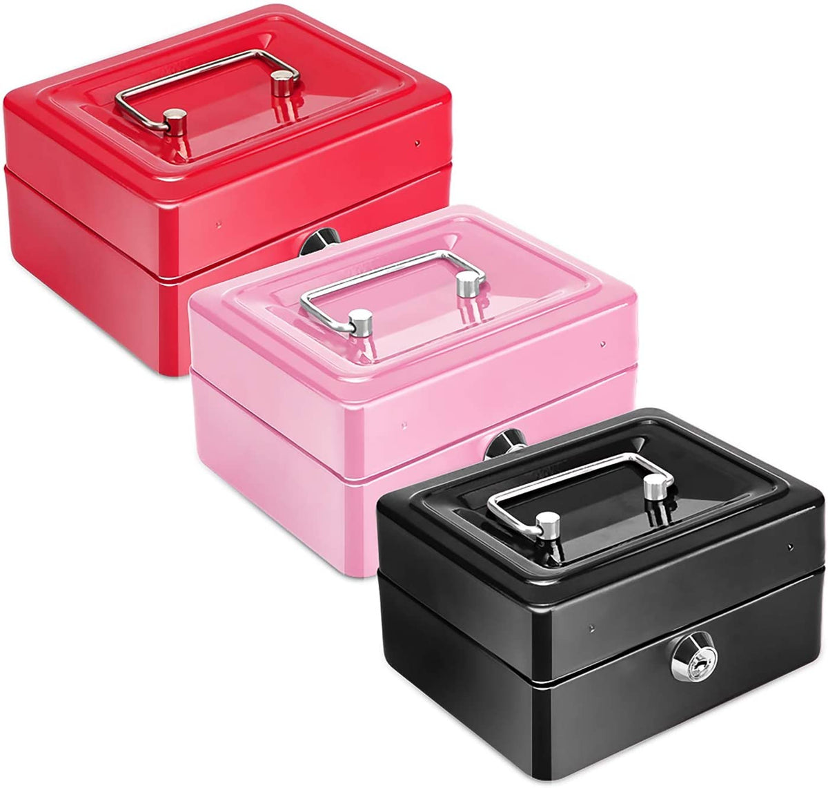 Small Metal Money Bank with Lock Coin Cash Safe Box Piggy Bank