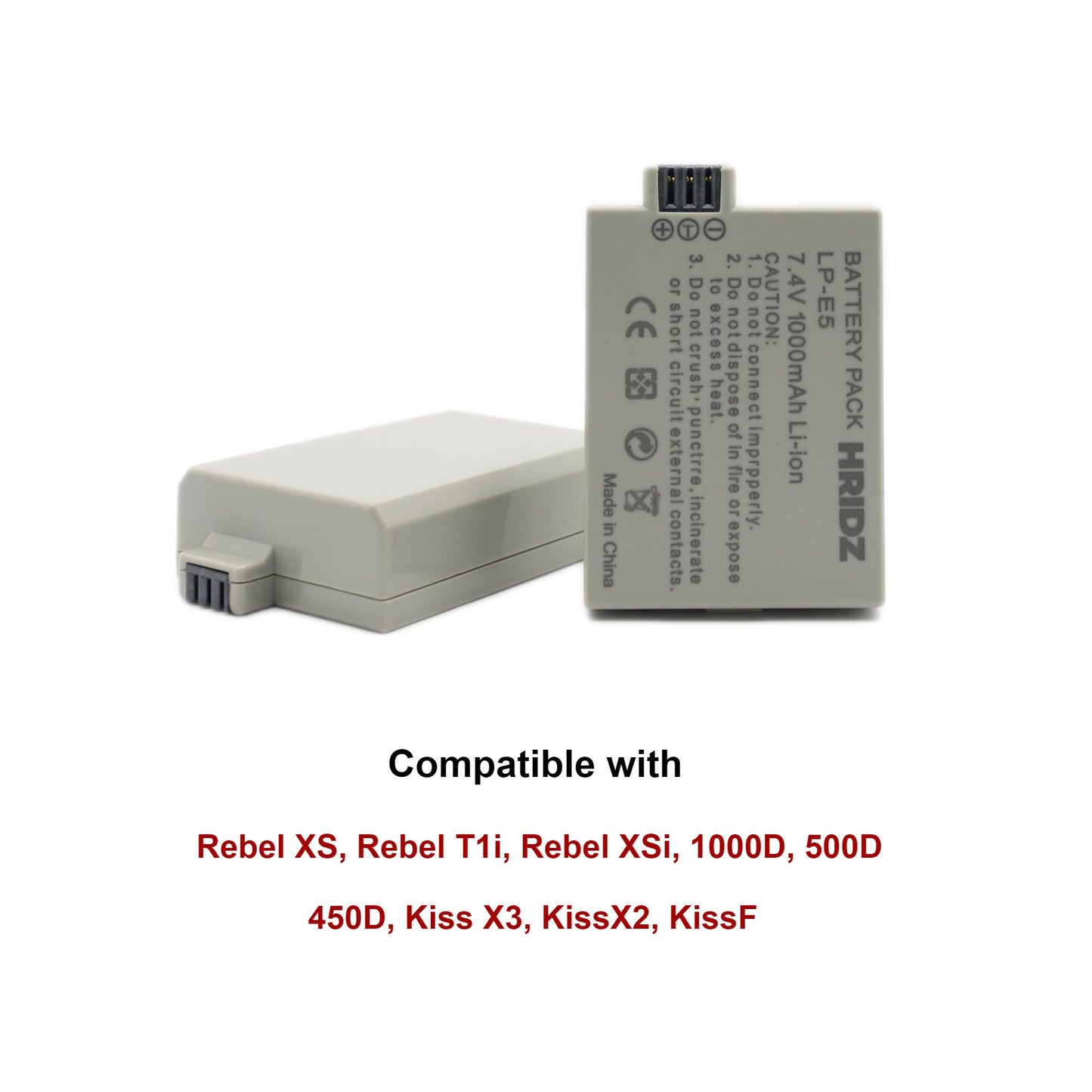 Hridz LP-E5 Battery for Canon EOS Rebel and Kiss Cameras (100%