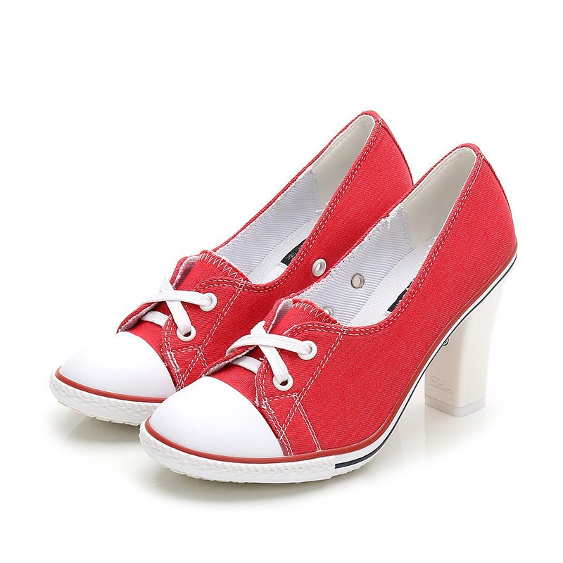 SeoulLift™ – Korean Canvas High-Sole Sneakers (Women)