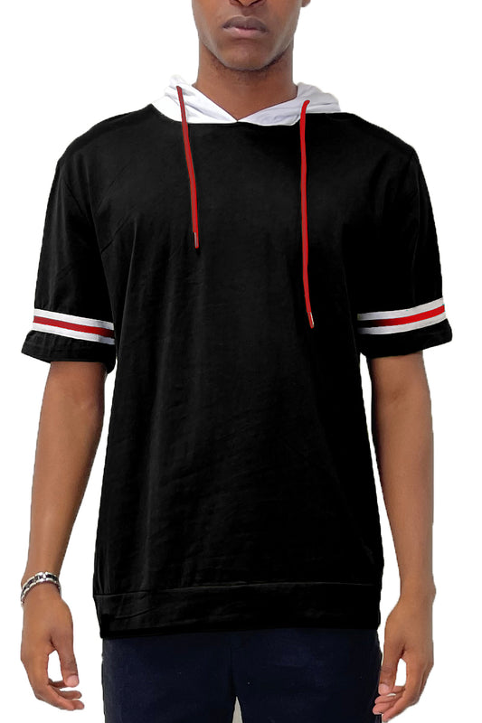 Striped Tape Hooded Tee