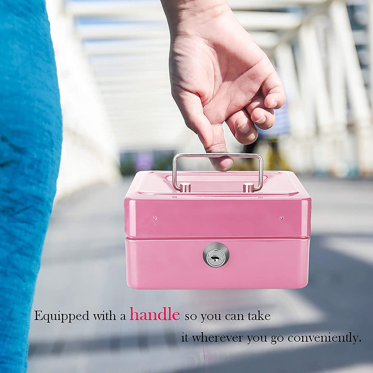 Small Metal Money Bank with Lock Coin Cash Safe Box Piggy Bank
