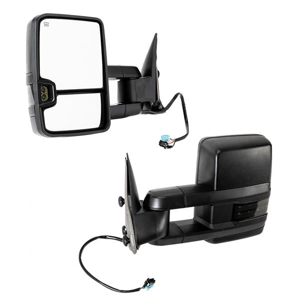 For 2007 GMC Sierra Classic Power Heated Smoke LED Signal Tow Mirrors