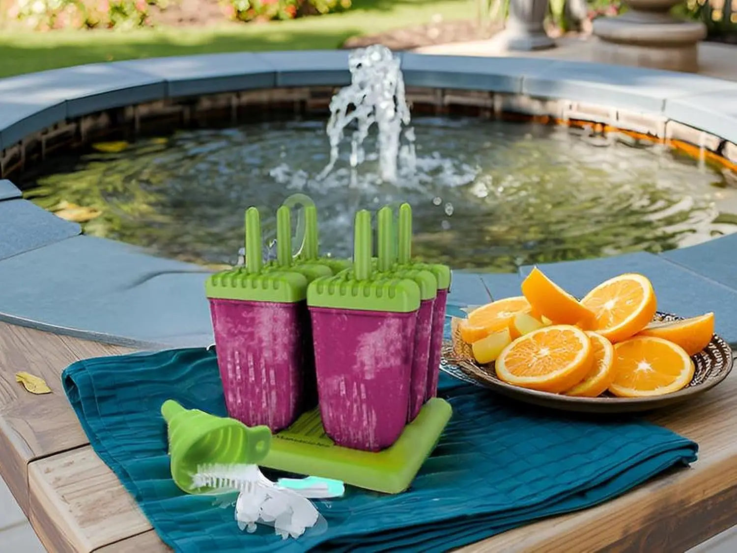 BPA-Free Popsicle Molds, 6 Pcs, Reusable, w/Sticks, Funnel & Brush.
