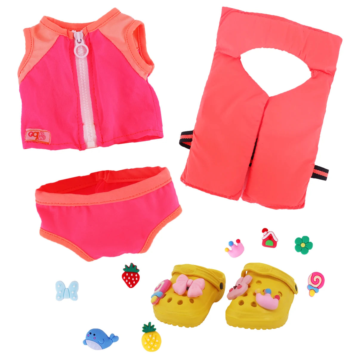 Beach Series Set Doll Clothes Baby Accessories Casual Outfit Fit 43 cm Reborn Baby 18 inch American Doll Girl's,Generation