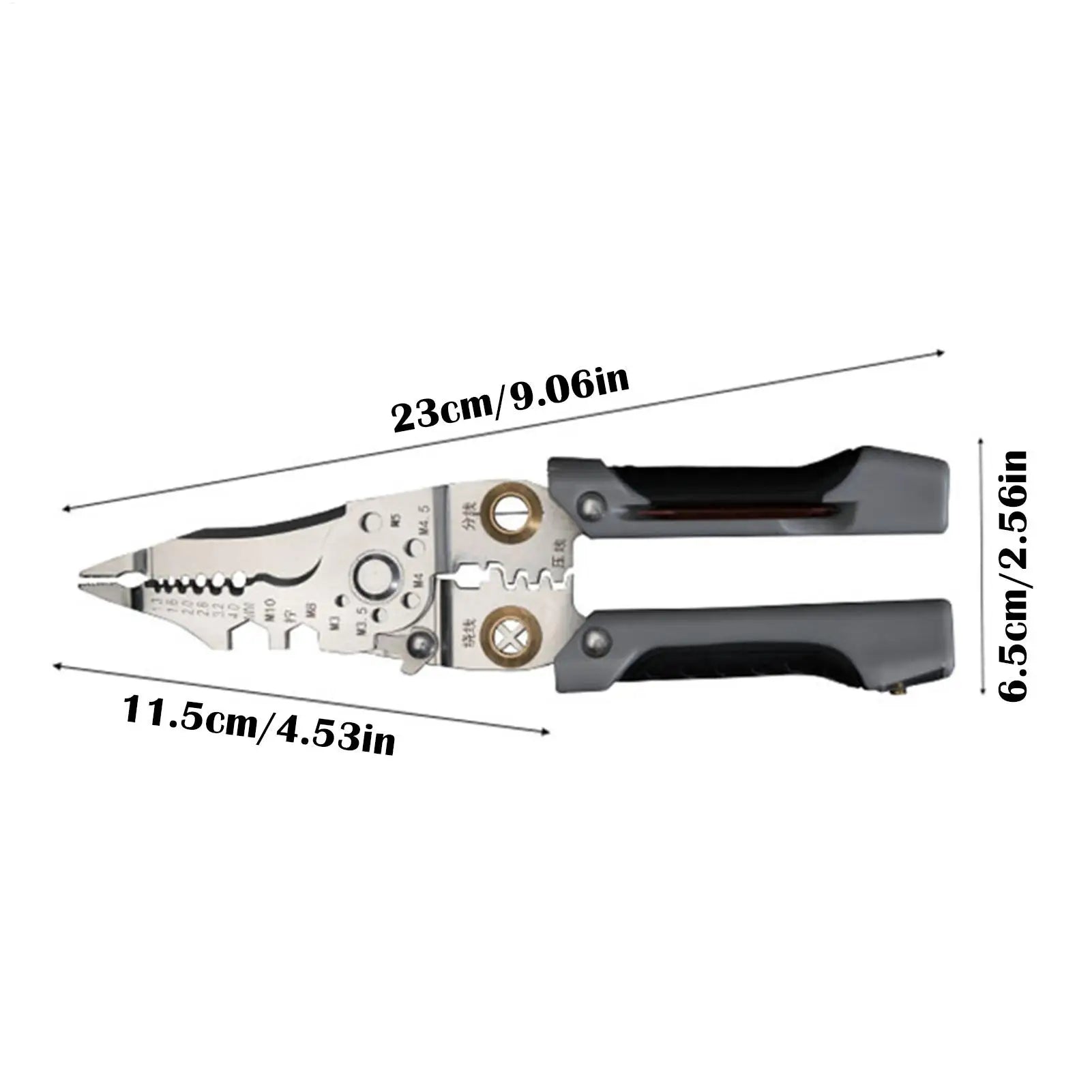 Electrical Wire Stripper 21-in-1 Electrical Wire Crimping Cutter Precise Foldable Electricians Hand Stripping Tool For