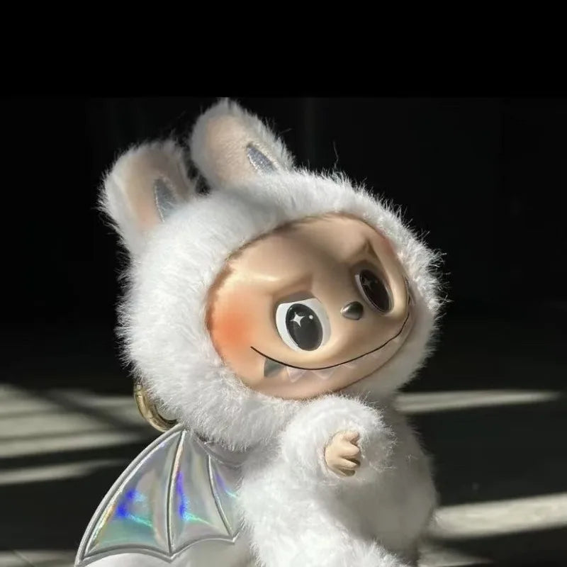 Little angel Rabu blind box sitting doll macaroon party vinyl heart plush hand Christmas gift key ring children's toy copy.