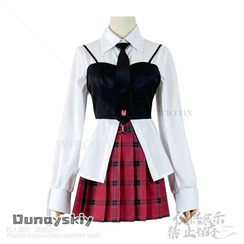 Qiao Ling Cosplay Anime Link Click Costume Jirai Kei Girls JK School Uniform Dress Plaid Skirt Fashion Y2K Lolita Halloween Suit