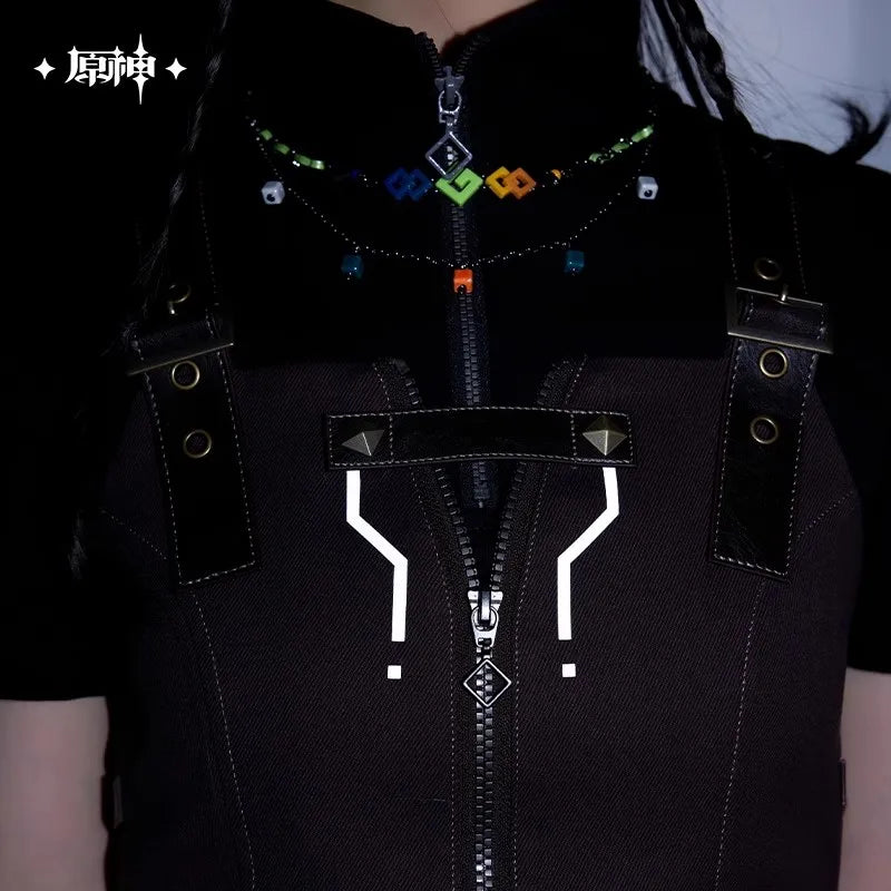 miHoYo Game Official Kinich Waistcoat Genshin Impact Kinich Theme Splicing Short Vest Clothing Coat Top Cosplay Halloween Gifts