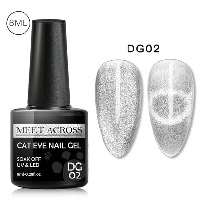9D Reflective Magnetic Gel Nail Polish 7ml Shiny Glitter Cat Eye Nail Gel Varnishes Semi Permanent Soak Off UV Gel Nail Art