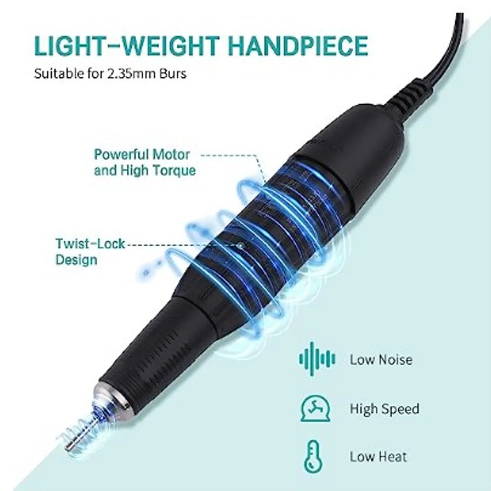 Polishing  Motor Handle Micromotor Handle  Motor Handpiece CW CCW 35000RPM with Carbon Brush for Polishing Grinding