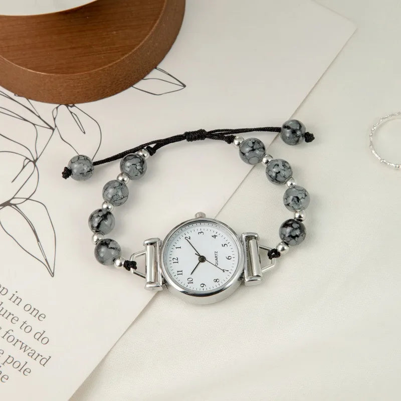 Women's Watch Small Woven Watch Versatile Light Luxury Bead Bracelet Watch for Fashionable Accessories Can be customized