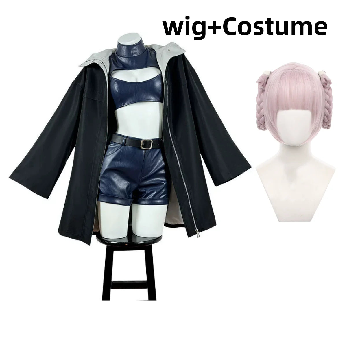 Anime CALL OF THE NIGHT Nanakusa Nazuna Cosplay Costume Coat PU Tube Tops Shorts Uniform Wig Woman Sexy Carnival Suit