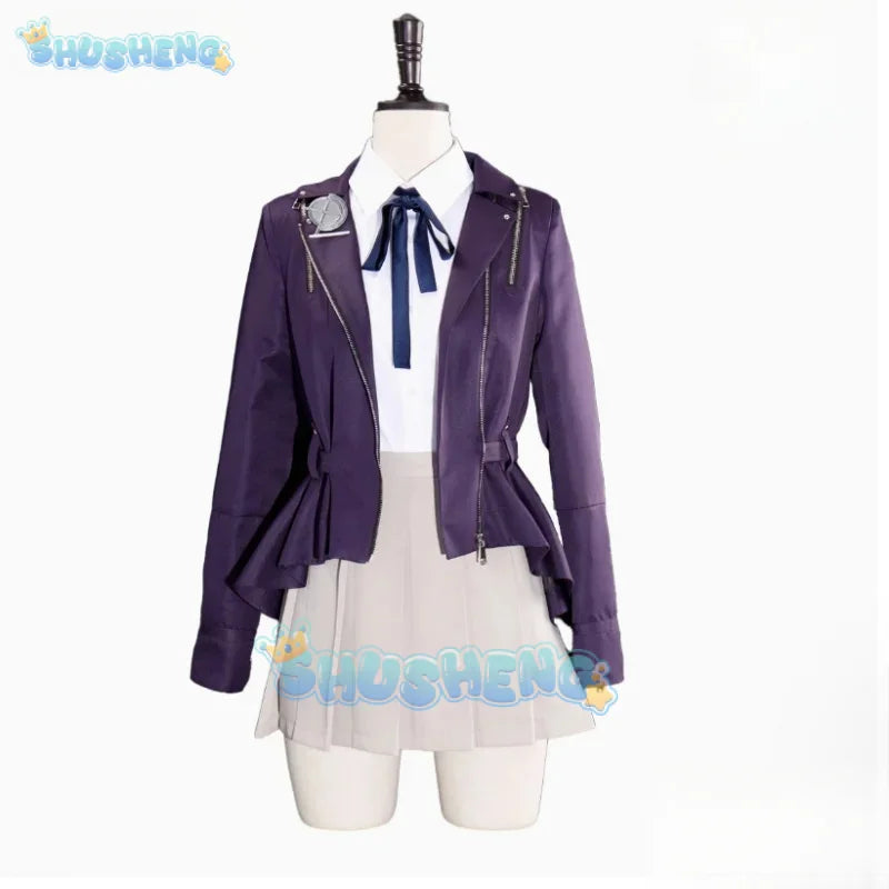 HUNDRED LINE -Last Defense Academy- Kirifuji Nozomi Cosplay Costume Halloween JK Uniform Coat Skirt Shirt Tie Campus Woman Set