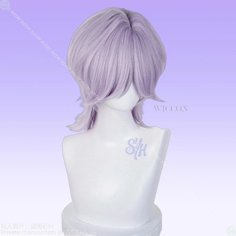 Saja Boys Mystery Cosplay Kpop Demon Anime Hair Purple Gray Wig Heat Resistant Synthetic Hair Wigs + Wig Cap Halloween Christmas
