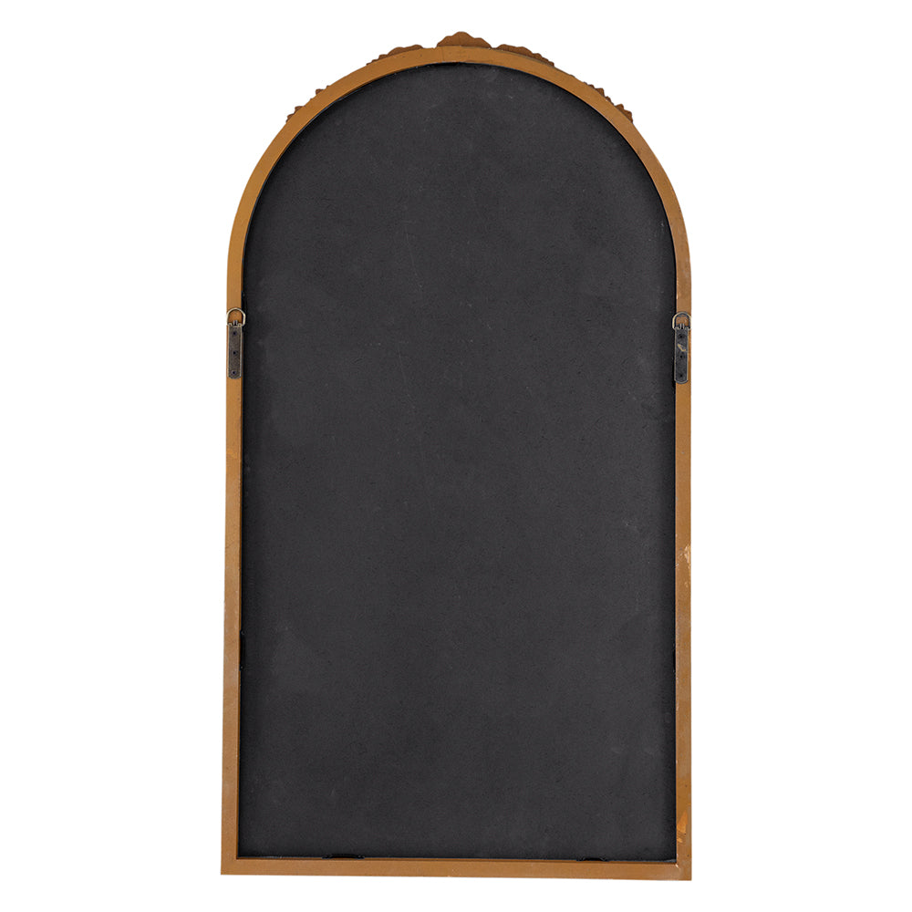 Hand-Carved Rose Arched Wall Mirror, Available in 2 Colors