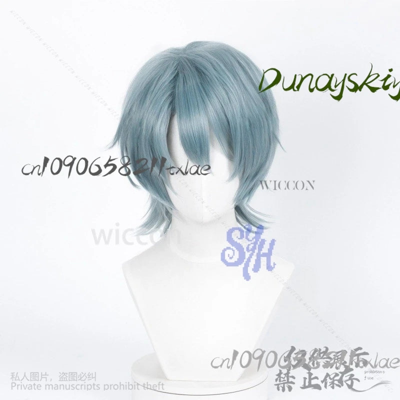 Saja Boy Mystery Huntrix KPop Demon Hunters Cosplay Purple-gray Synthetic Short Straight Hair Wigs Curling Accessories Halloween