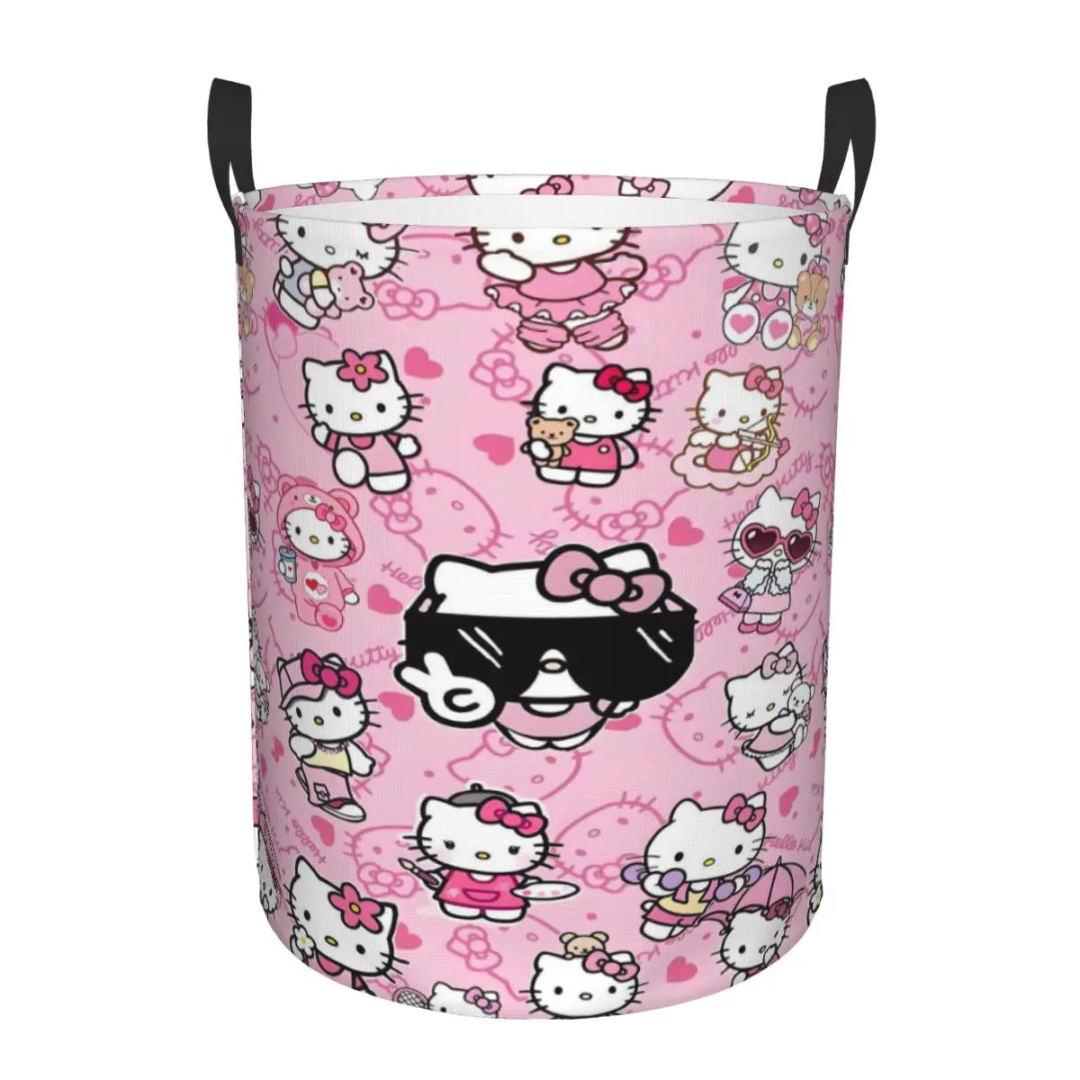 Custom Hello Kitty Laundry Basket Collapsible Large Clothes Storage Bin Cartoon Character Baby Hamper