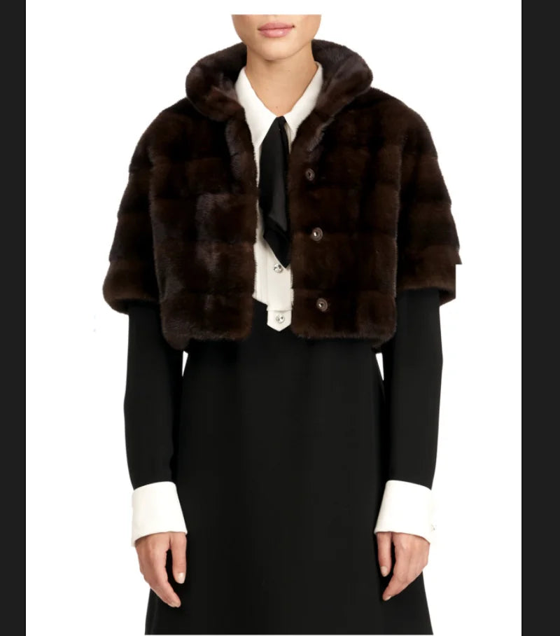 Women's 100% Mink Fur Short Jacket, Winter Jacket, Leisure Fashion, New, 2024