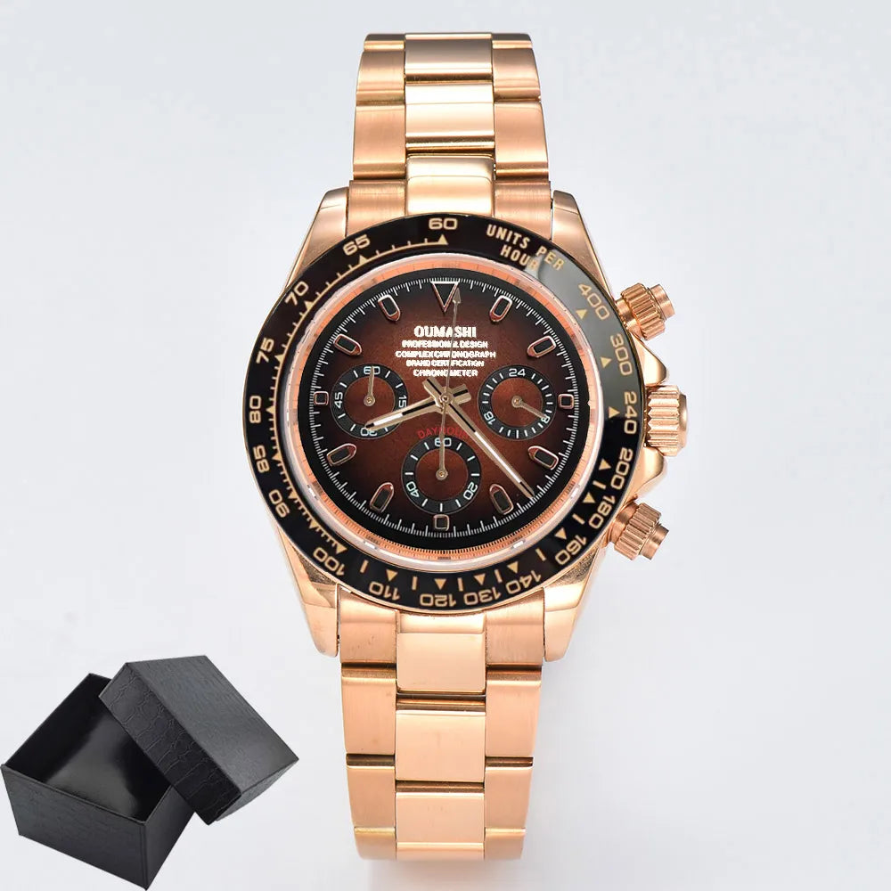 VK63 watch 39.3mm Luxury Watch Men's Chronograph Men's watch vk63 case rose gold watches VK63 Men's Chronograph Waterproof 10ATM