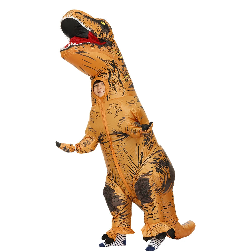 Funny Inflatable Dinosaur Carnival Costume Halloween Christmas New Year Birthday Party Role Playing T-Rex Inflatable Suit Gift