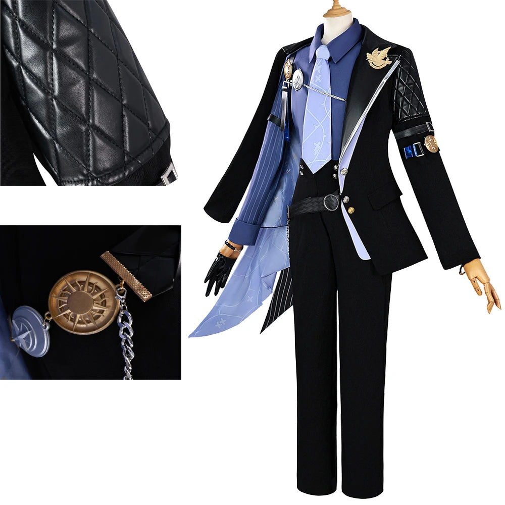 Hugo Cosplay Costume Game Zenless Cos Zone Zero Roleplay Uniform Shirt Pants Coat Tie Headband Outfits Halloween Party Suit