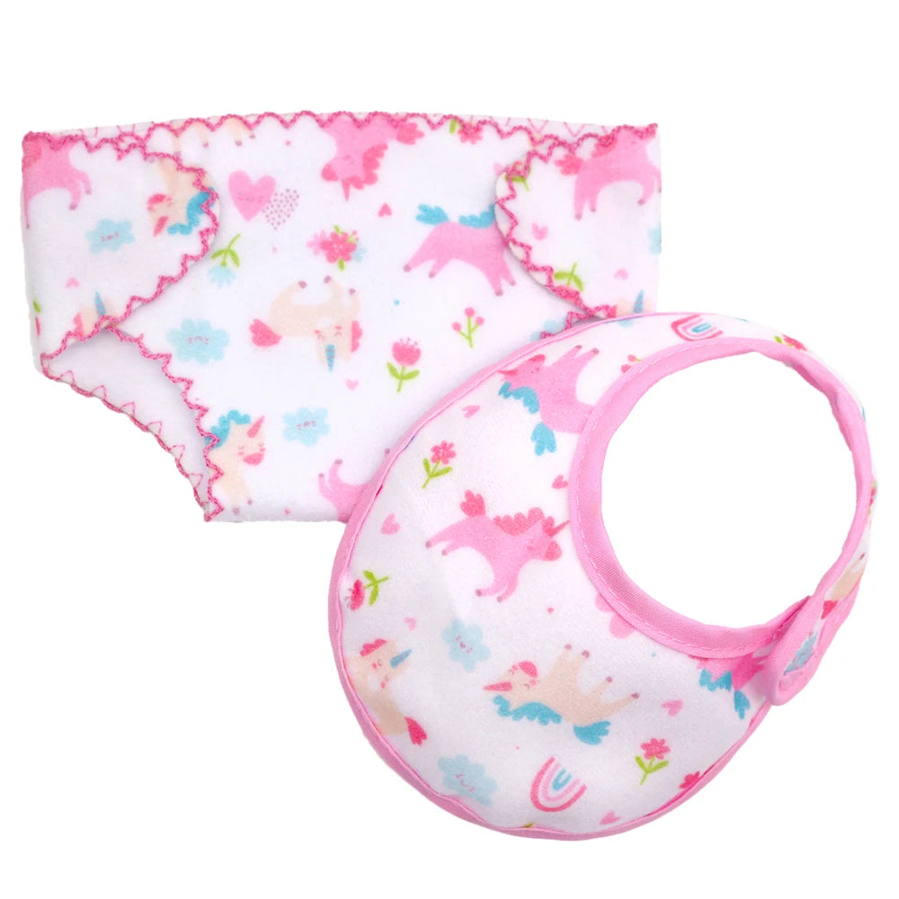 14-18 Inch Newborn Baby Doll Underwear Set Baby Doll Diapers and Bibs Underpants Doll Clothes Accessories